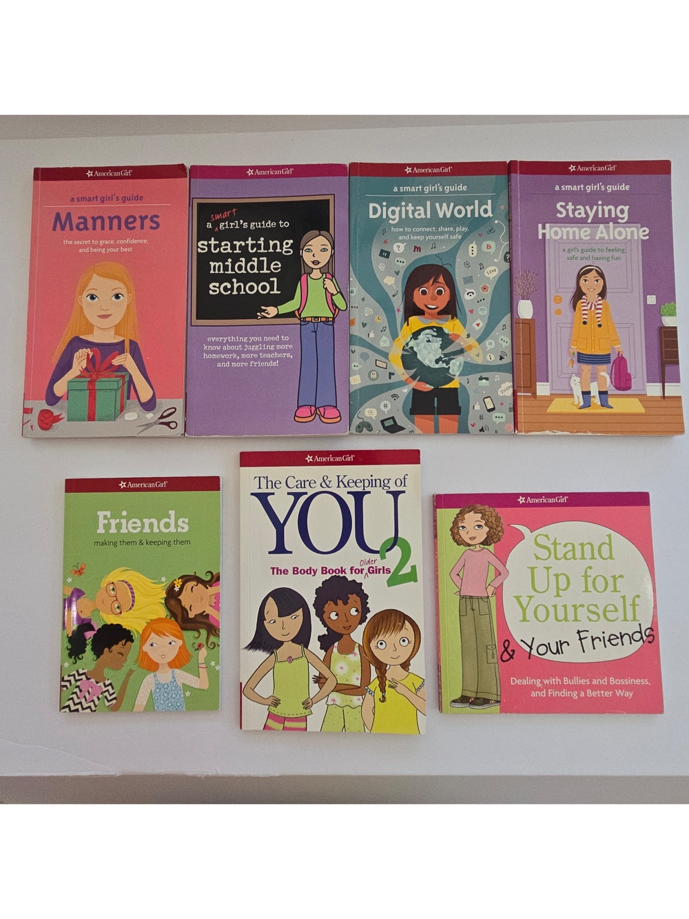 American Girl Book Lot Manners Friends Digital World Body, Good Used Condition